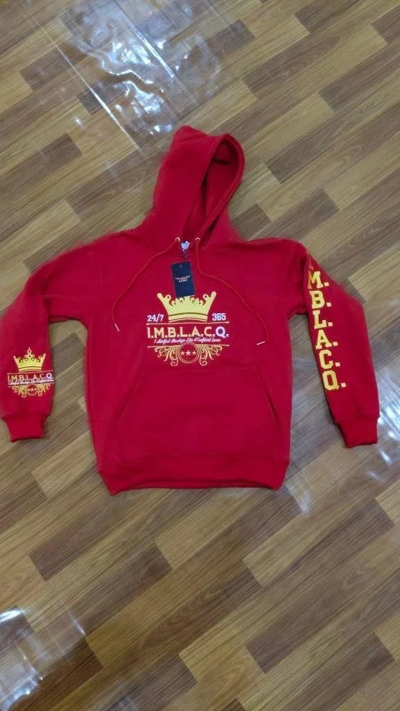 Women's IMBLACQ Embroidered Red Hoody