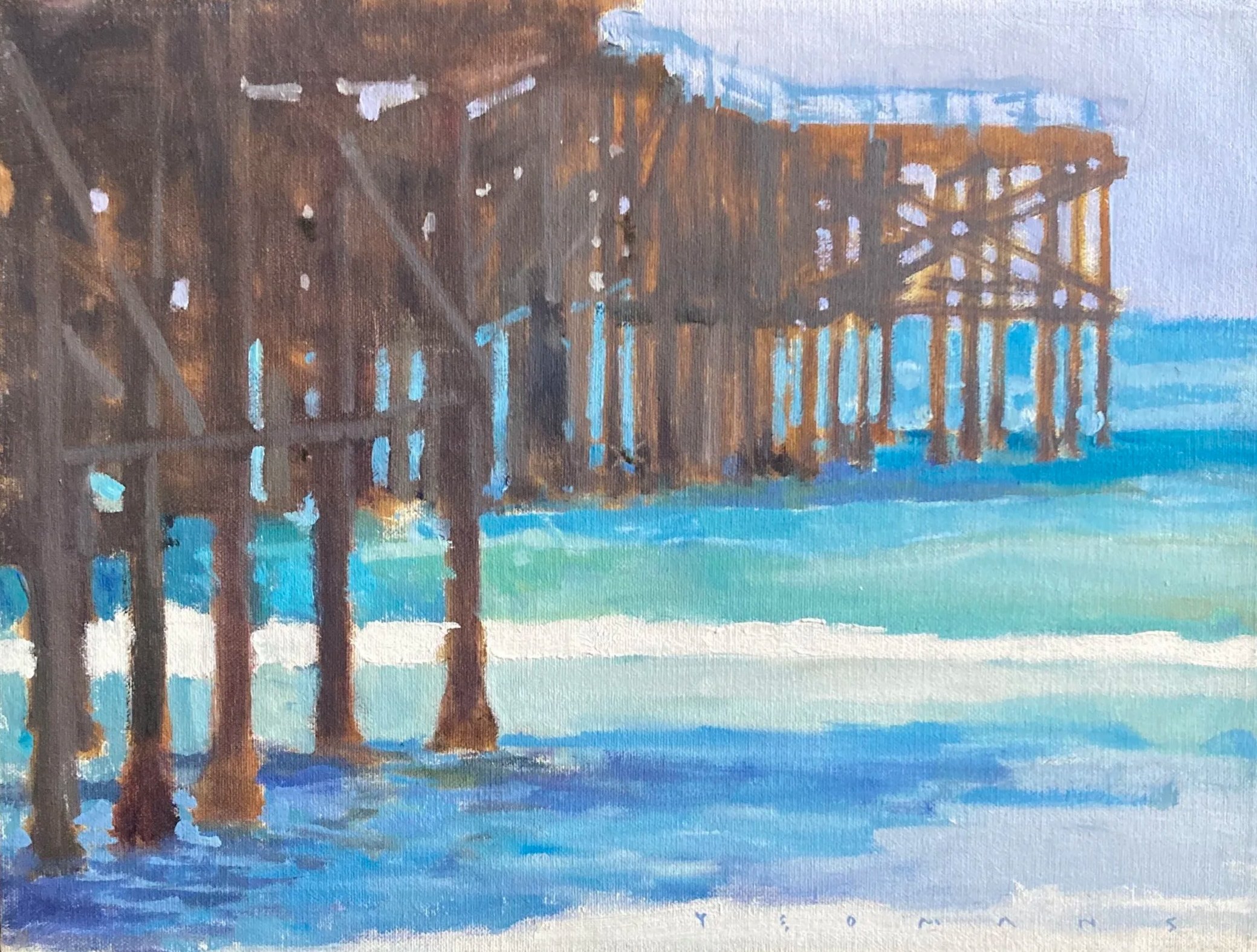 Jeff Yeomans, OB Pier Reflections 12x16 $1200