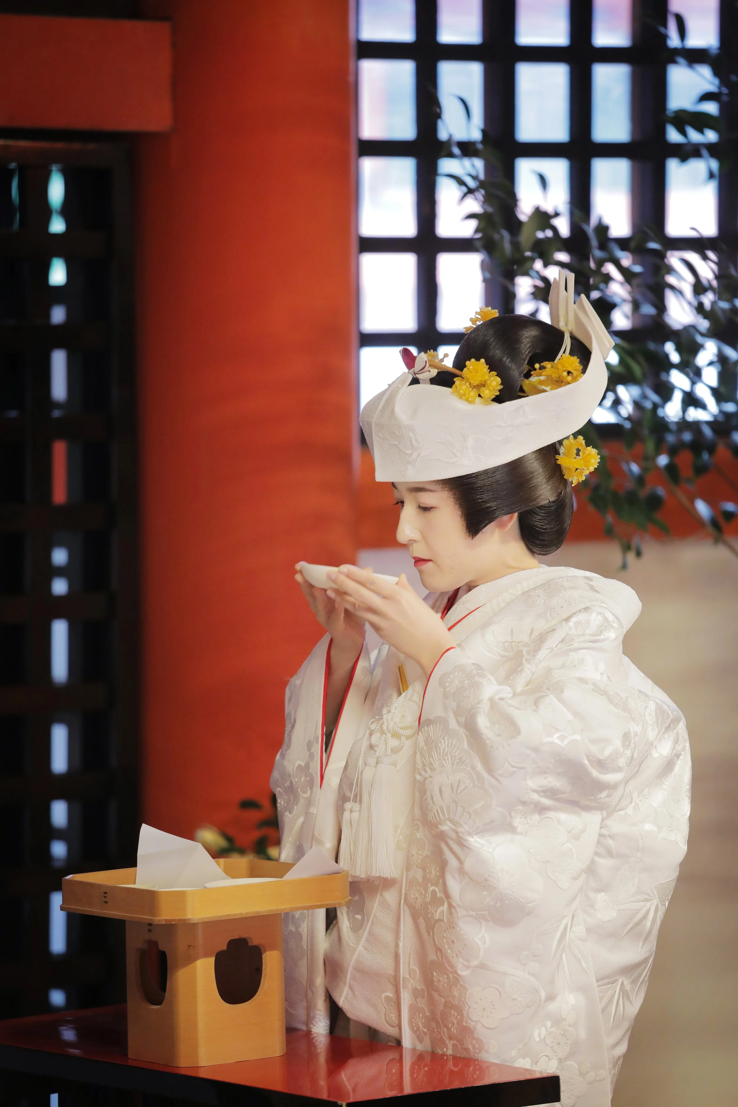 厳島神社挙式スナップ｜三々九度