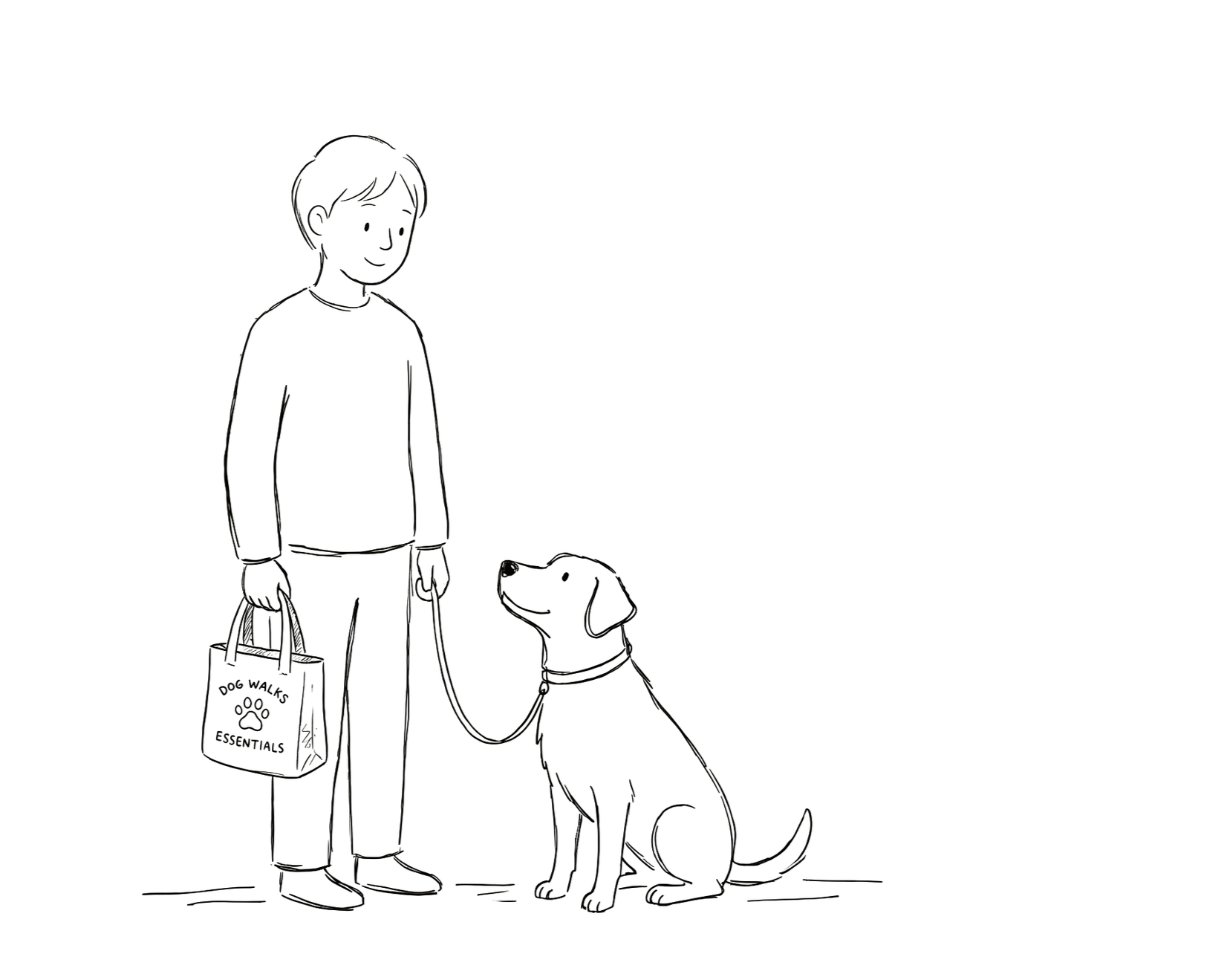 イベントイメージ｜犬を連れた男性のイラスト