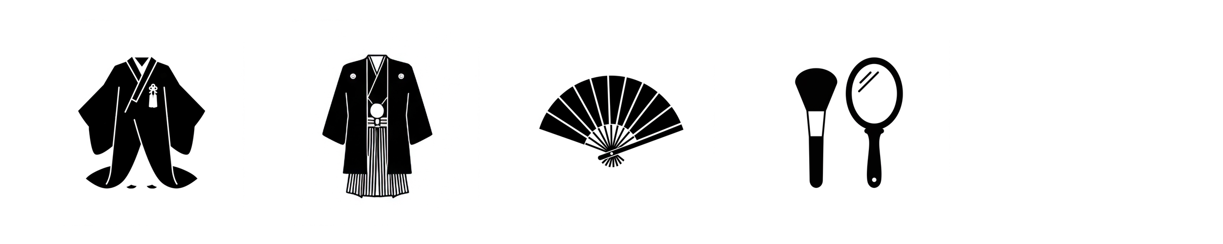 プランに含まれるものアイコン｜新郎新婦衣裳, 撮影小物, ヘアメイク