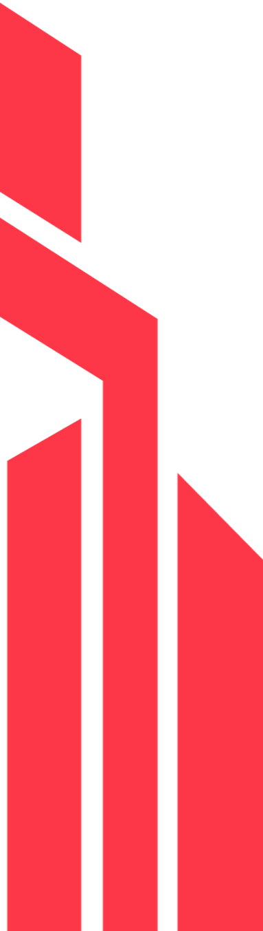 Red and black geometric abstract art with diagonal lines and sharp angles.