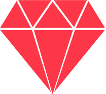 A red diamond shape divided into smaller geometric sections