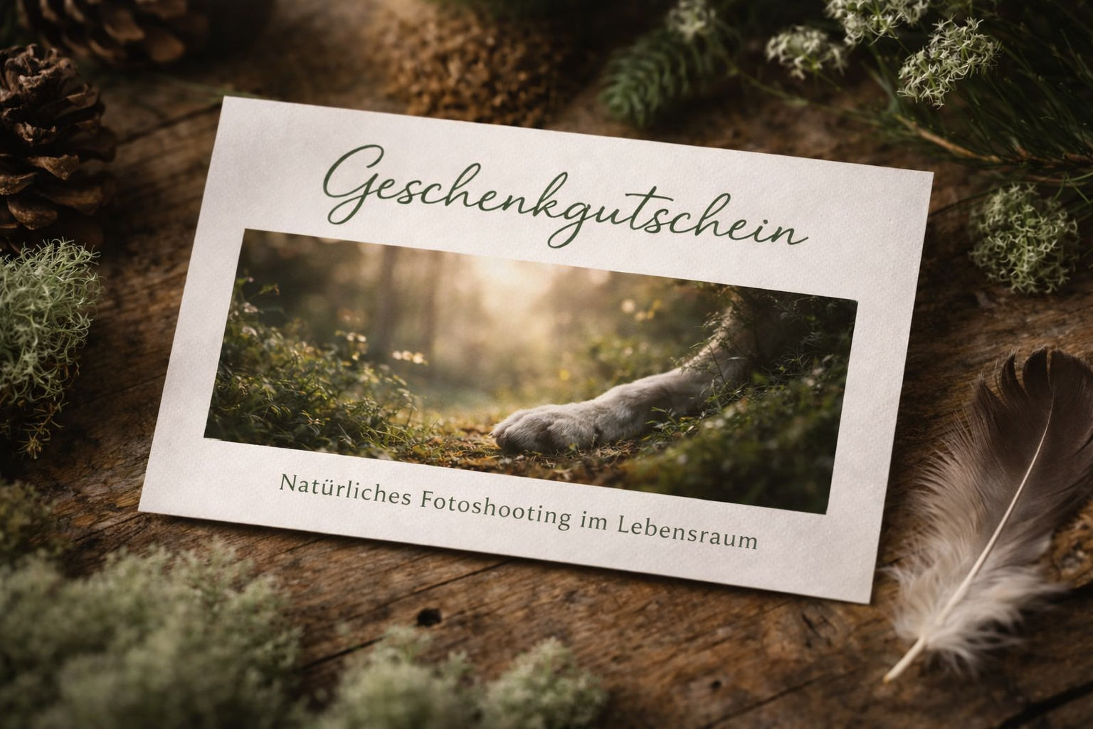 Geschenkgutschein – Natürliches Fotoshooting im Lebensraum