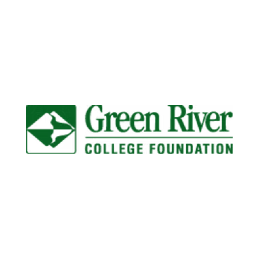 Green River College Foundation logo with a stylized mountain and river graphic in green and white.