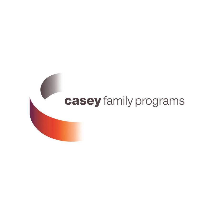 Casey Family Programs logo with a stylized 'C' in black, purple, and orange, and the text 'casey family programs' to the right.