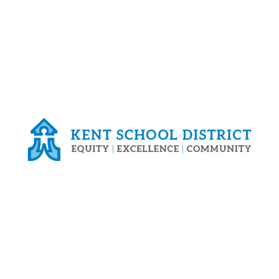 Logo of Kent School District with a blue house icon and the words 'Kent School District' followed by 'Equity | Excellence | Community'.