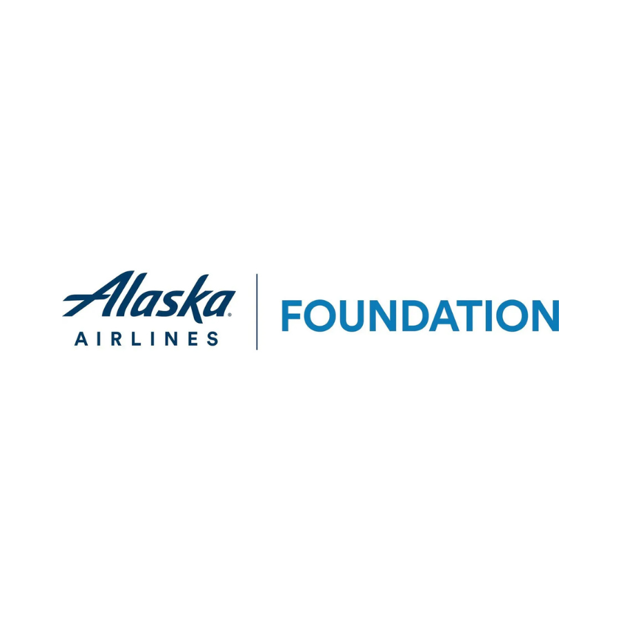 Alaska Airlines Foundation logo with text in blue and navy on a white background.