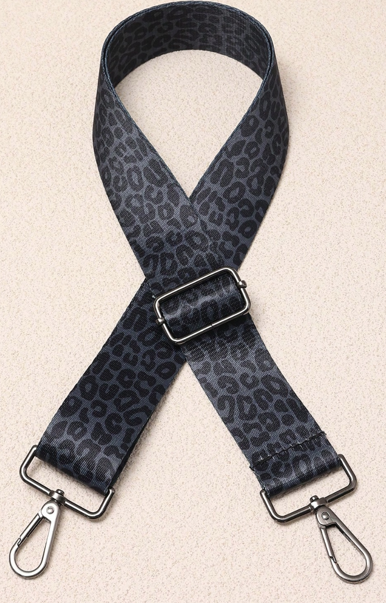 Black Leopard Bag Strap