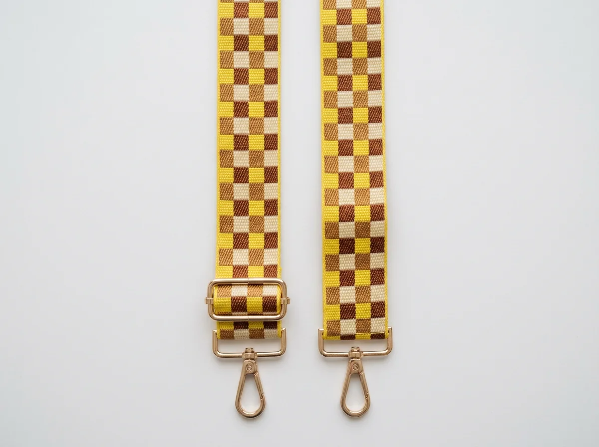 Yellow Check Bag Strap