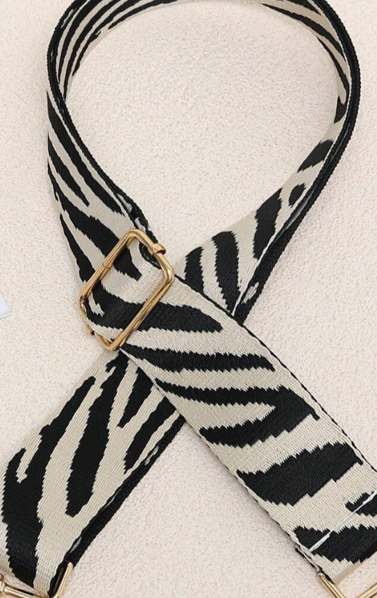 Beige/Black Zebra Bag Strap