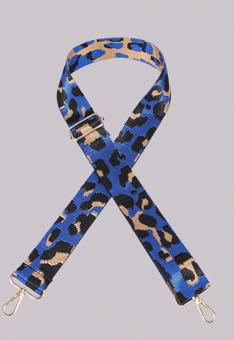 Blue Leopard Bag Strap