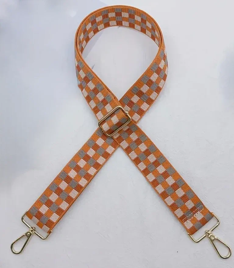 Orange Check Bag Strap
