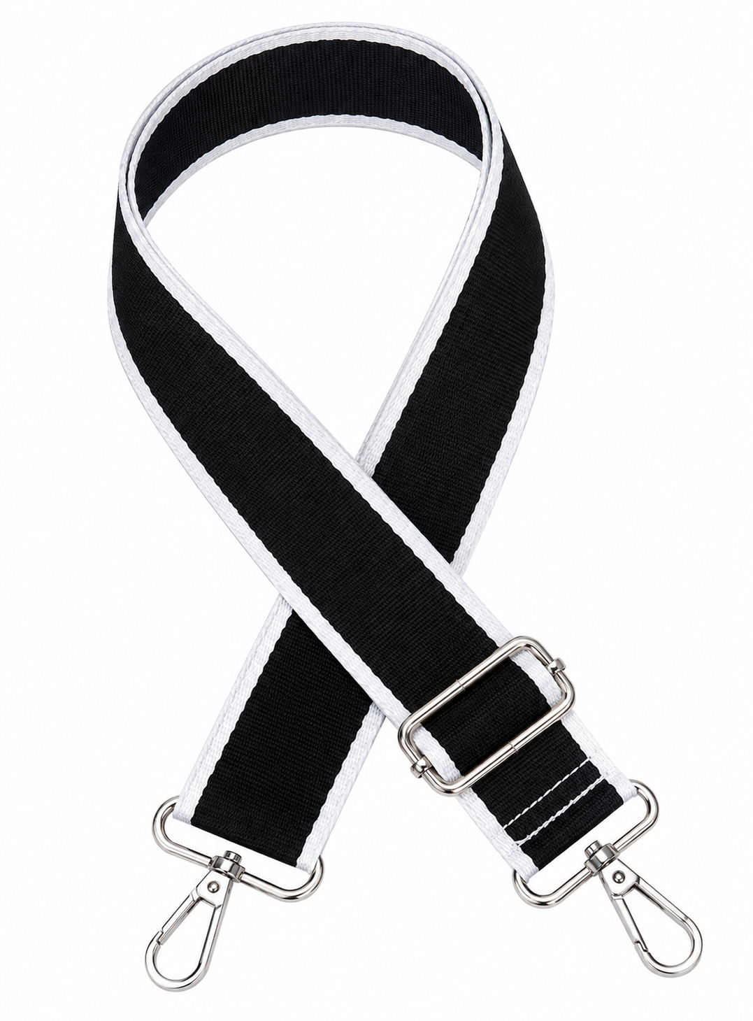 Black/White Stripe Bag Strap