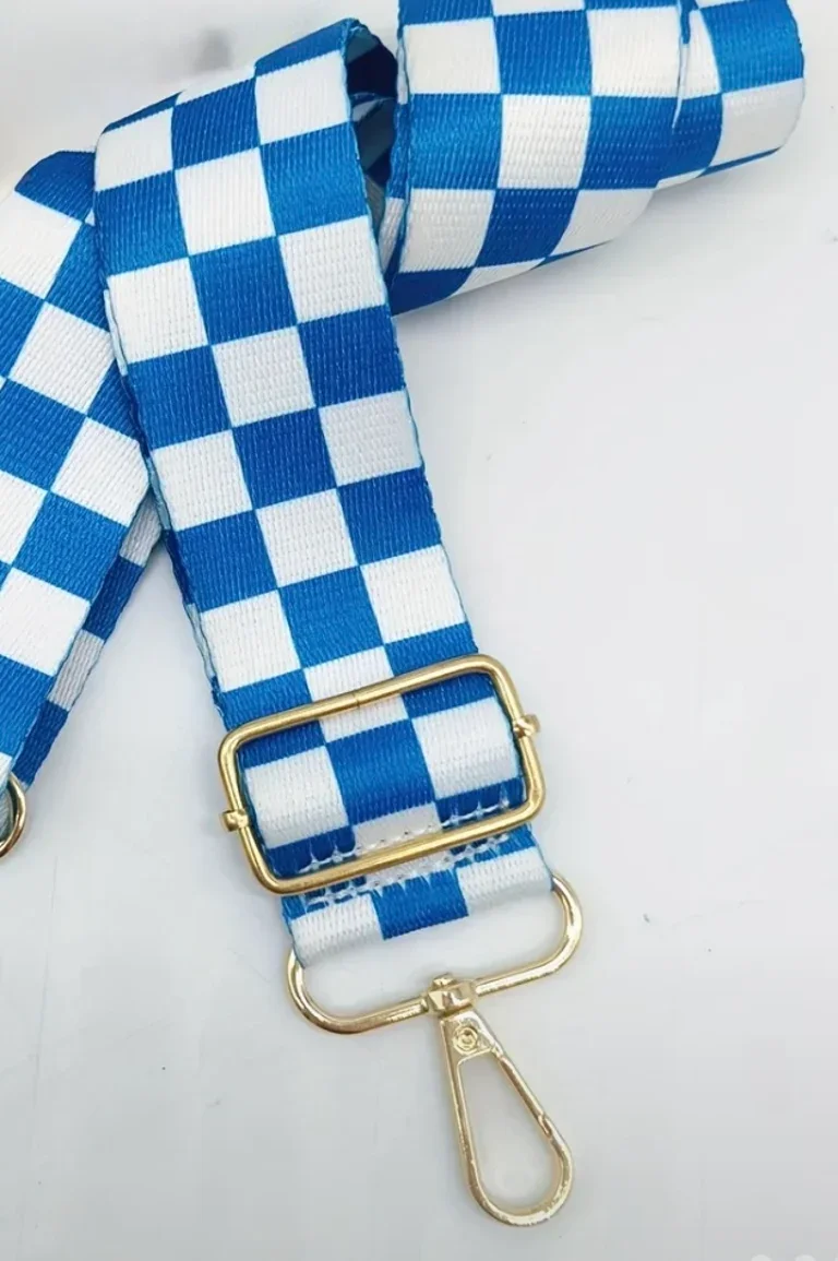 Blue Check Bag STrap
