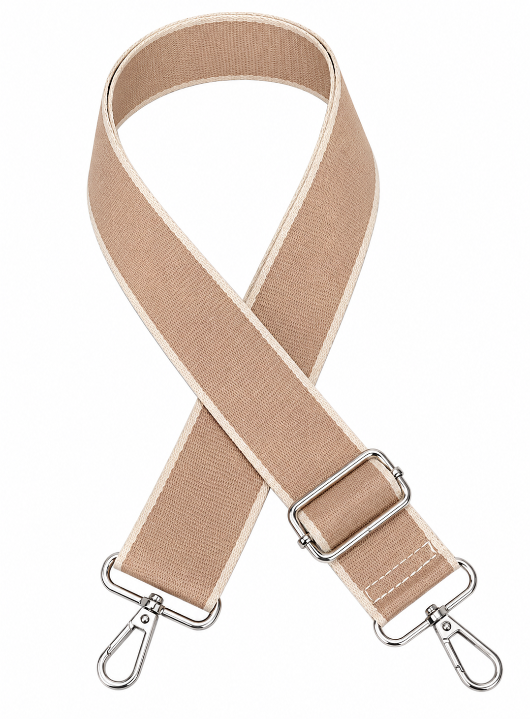 Tan/White Stripe Bag Strap