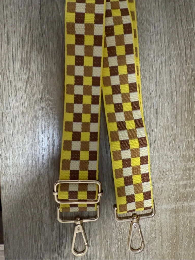 Yellow Check Bag Strap