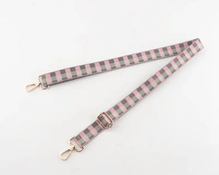 Narrow Pink/Grey Bag Strap