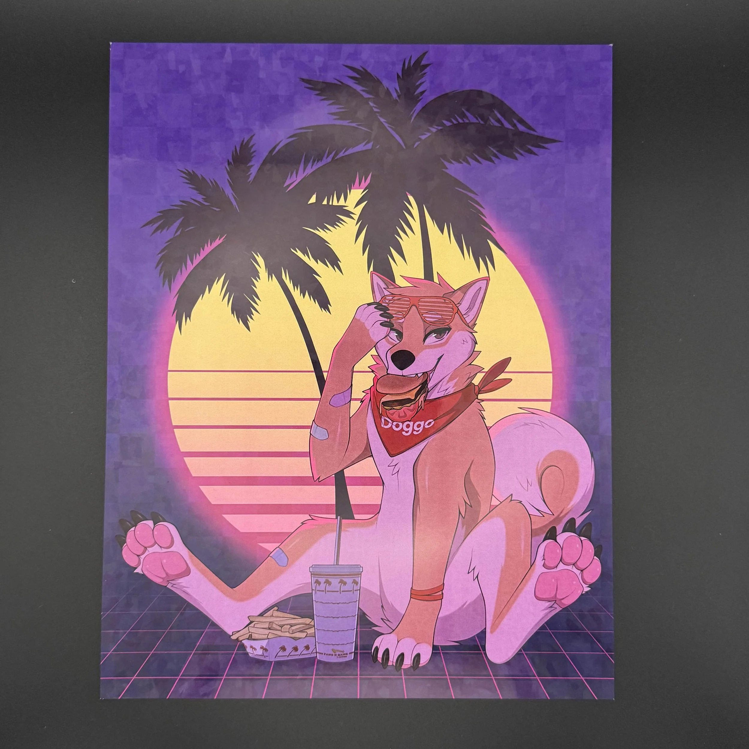 Retrowave Doggo (8.5x11)