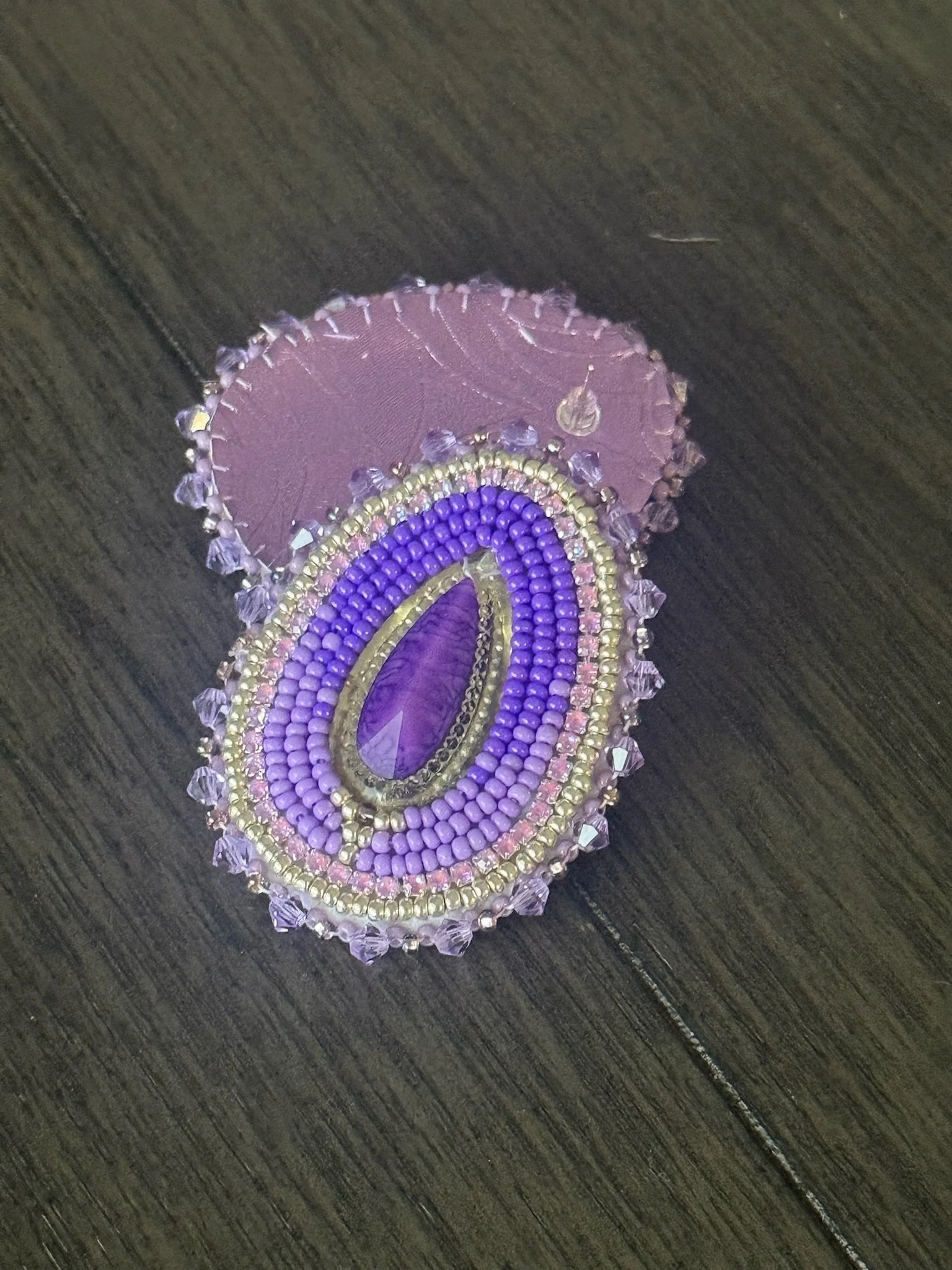 Purple Beaded Earrings