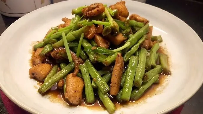 Green Beans in Oyster Sauce - Chicken