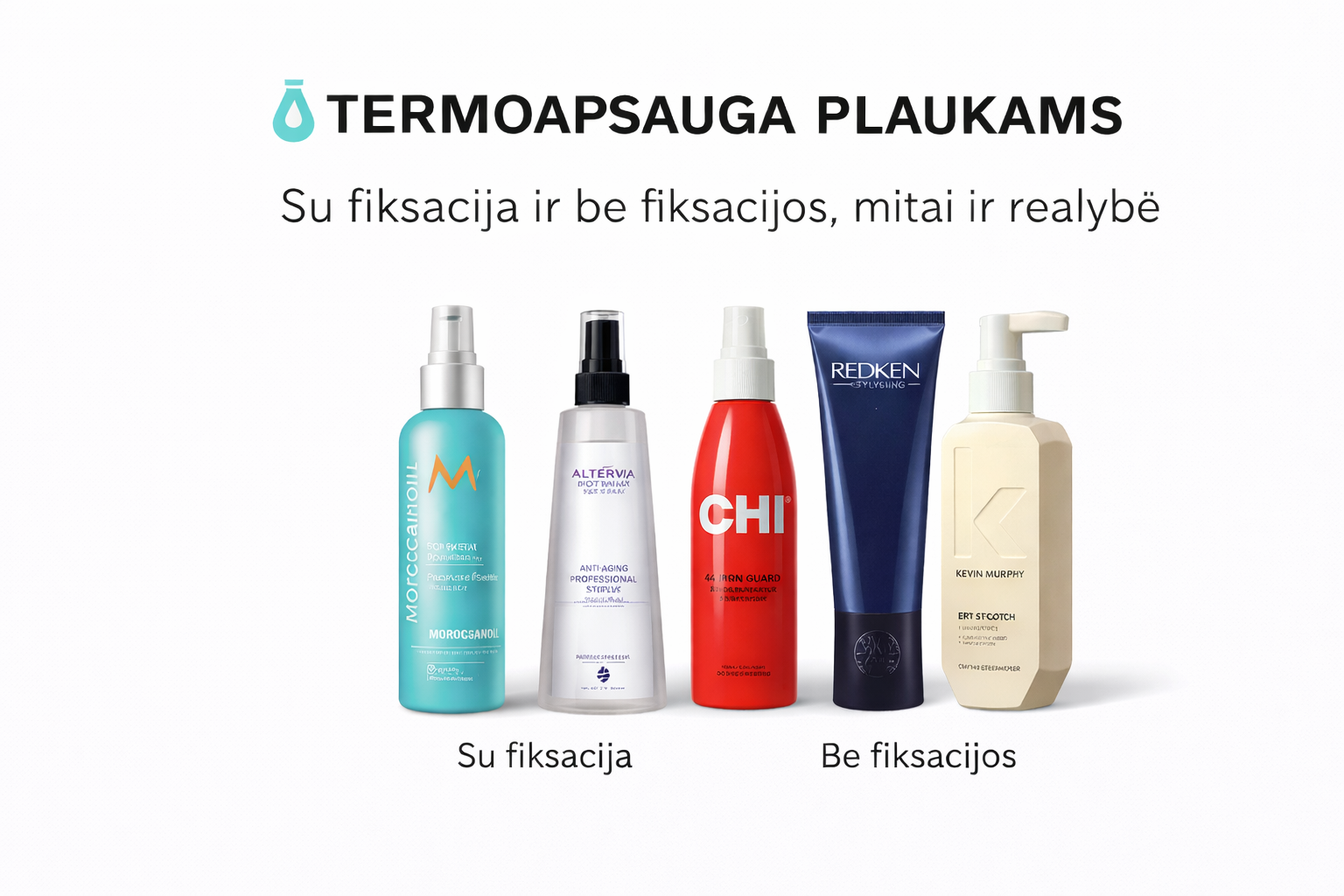 Termoapsauga plaukams: su fiksacija ir be fiksacijos, mitai ir realybė