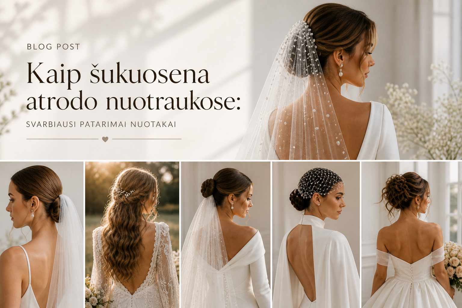 Kaip šukuosena atrodo nuotraukose: svarbiausi patarimai nuotakai