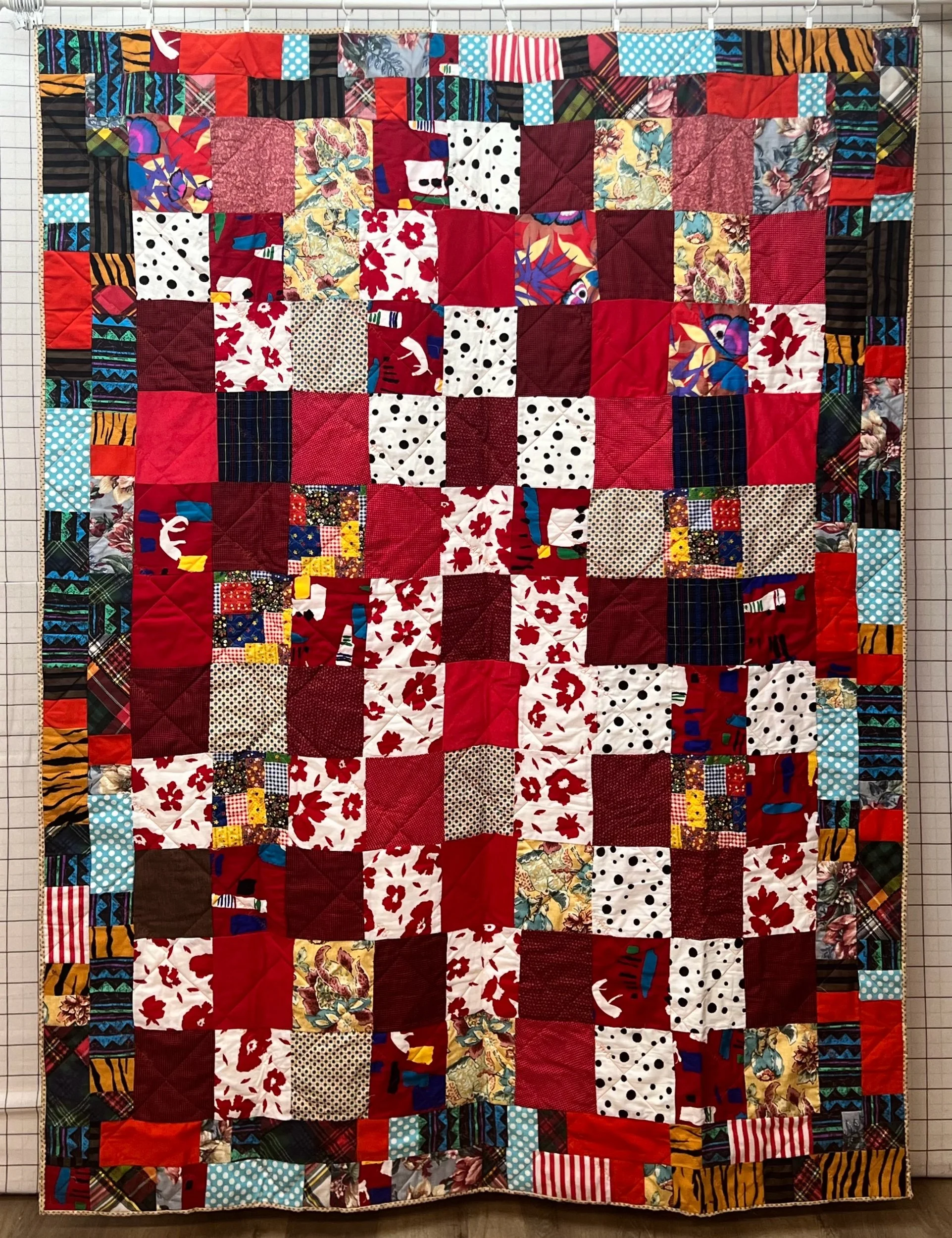 Retro Orange Scrap Quilt and Tote