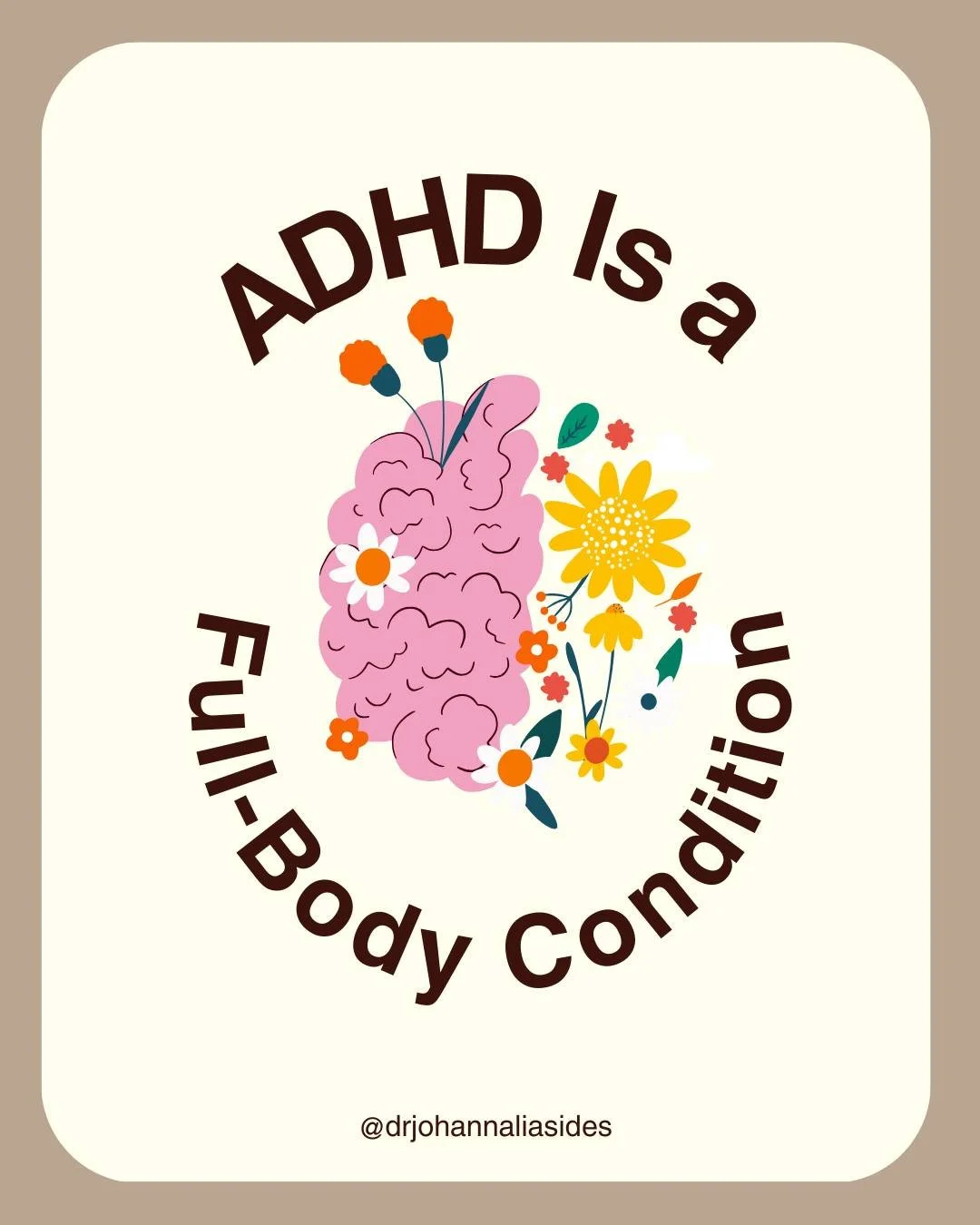 "ADHD is not just about focus.
It affects sleep, safety, impulse control, and physical health.

The good news is that treating ADHD supports long-term wellbeing, not just productivity.

Your brain is powerful.
It deserves proper care. 

If this 