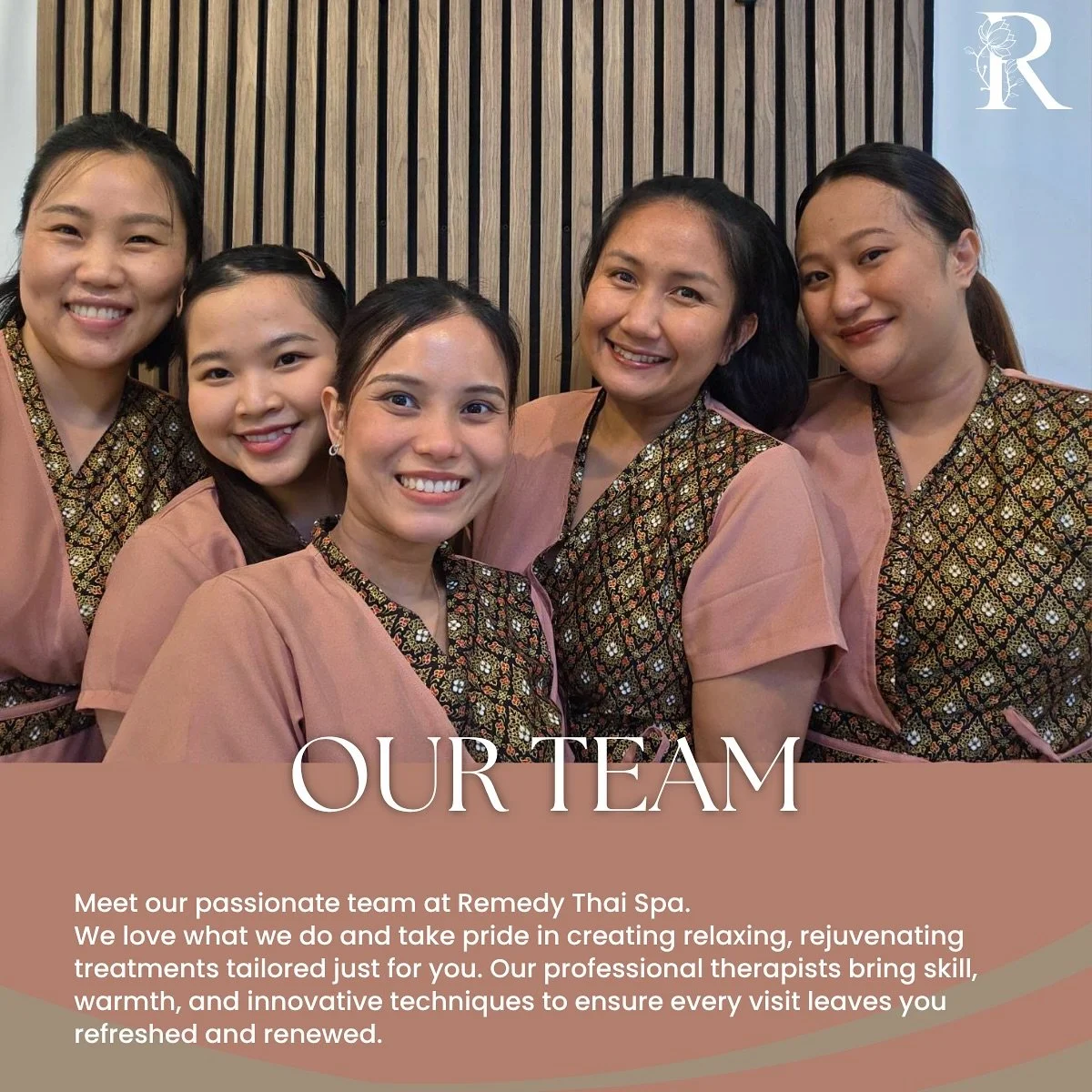 Sawaddee ka &amp; Welcome to Remedy Thai Spa 🌸

At Remedy Thai Spa, we believe every touch can heal, relax, and restore your energy. 💆&zwj;♀️✨
Allow us to introduce our passionate team of professional therapists &mdash; skilled, caring, and dedicat