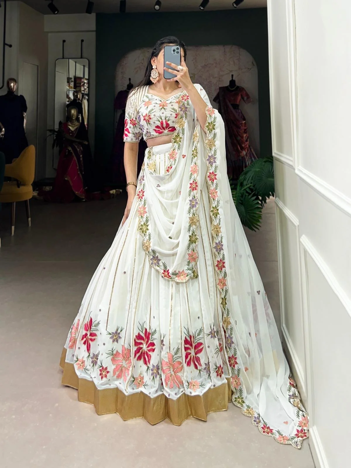 Luminara White Elegance Lehenga Set