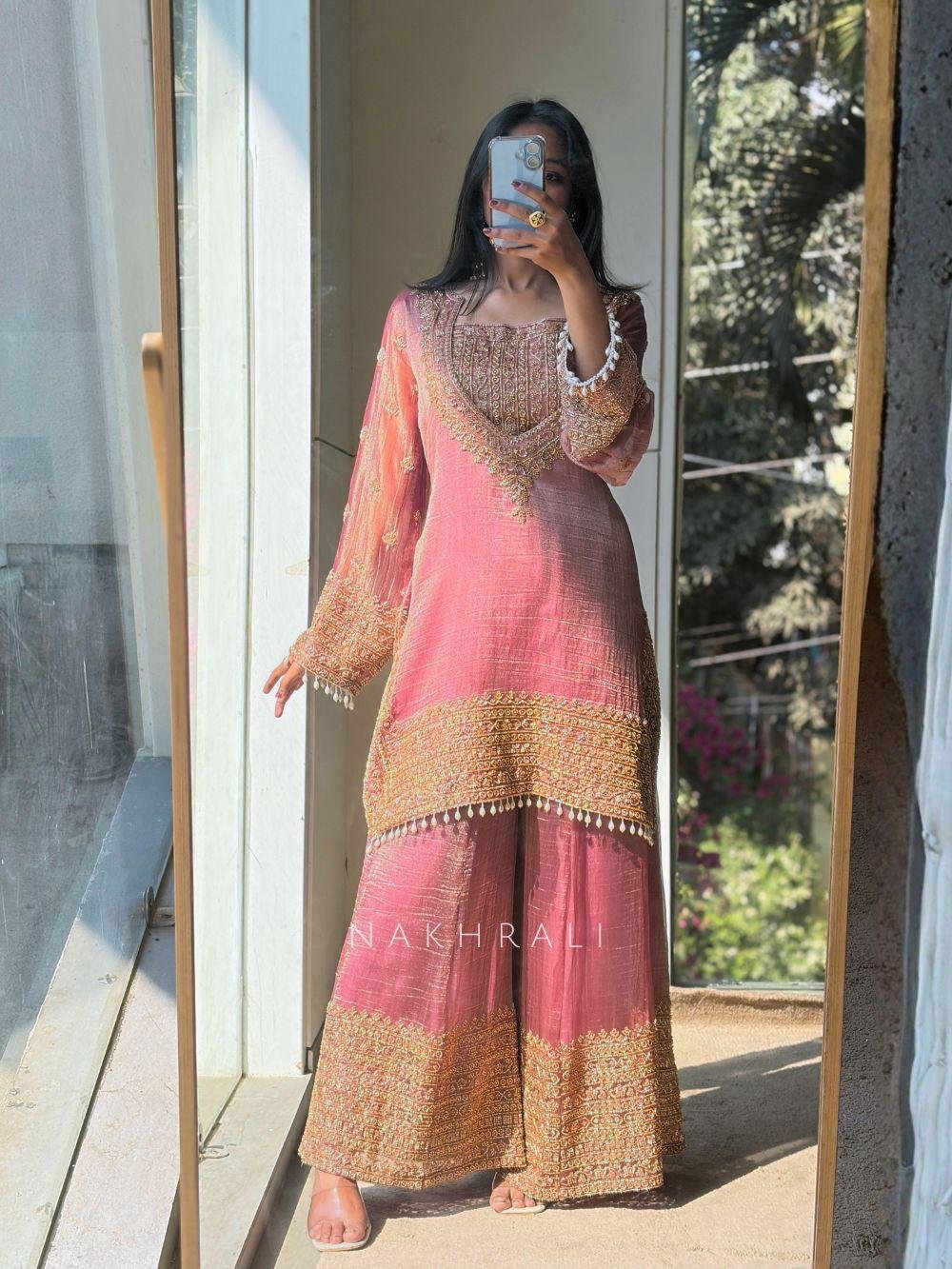 Nakhrali Grace Fendy Silk Sharara Set