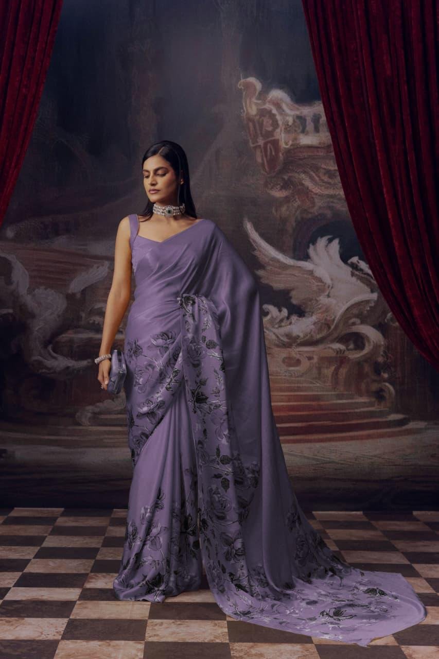 Elara Satin Print Saree