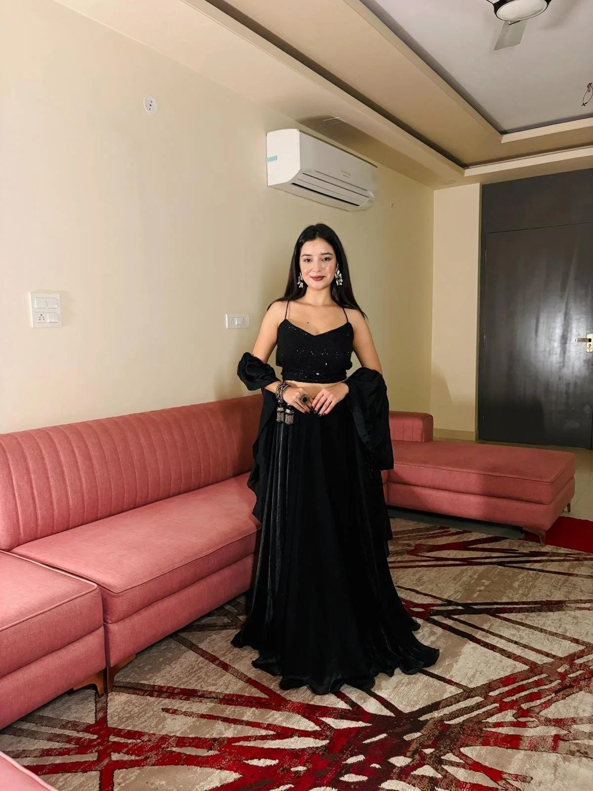 Black Aura Twirl Lehenga