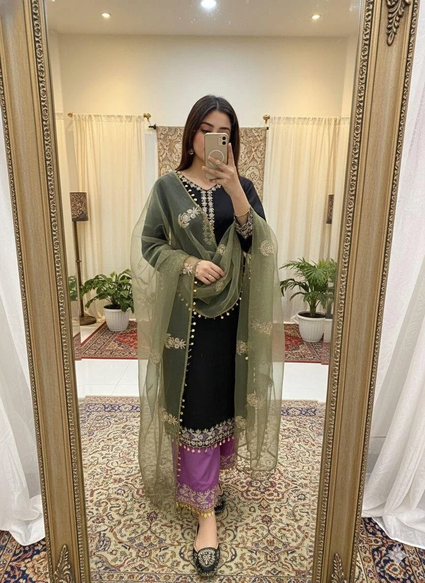 Eid Elegance Roman Silk Ensemble