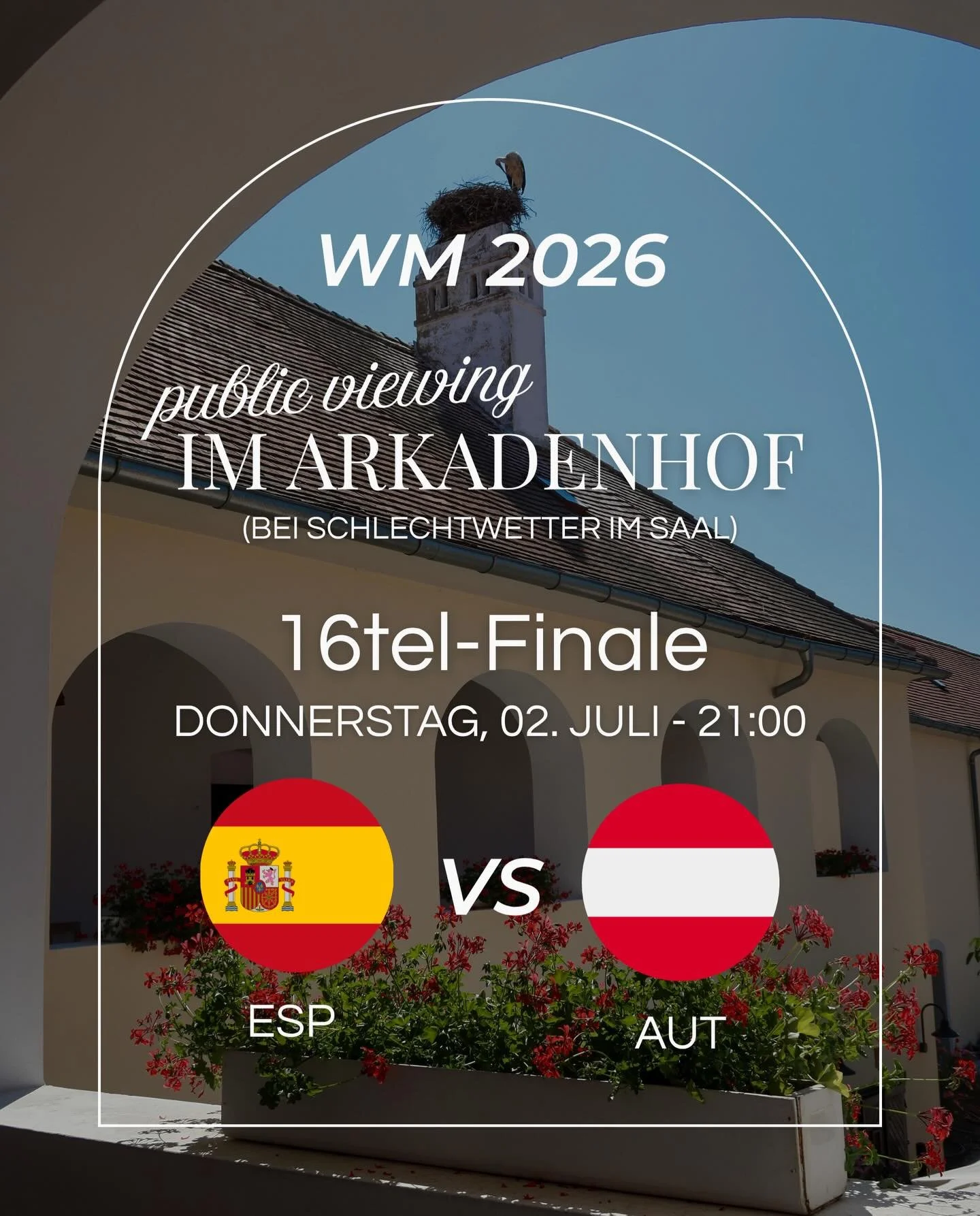 Es ist wieder so weit: Public Viewing im Arkadenhof des Alten Brauhaus! ⚽🍻

Am Donnerstag, 02.07.2026 um 21:00 Uhr hei&szlig;t es wieder: Daumen dr&uuml;cken f&uuml;r Rot-Wei&szlig;-Rot! 🇦🇹❤️

Nach dem hart erk&auml;mpften Einzug ins Sechzehntelfi