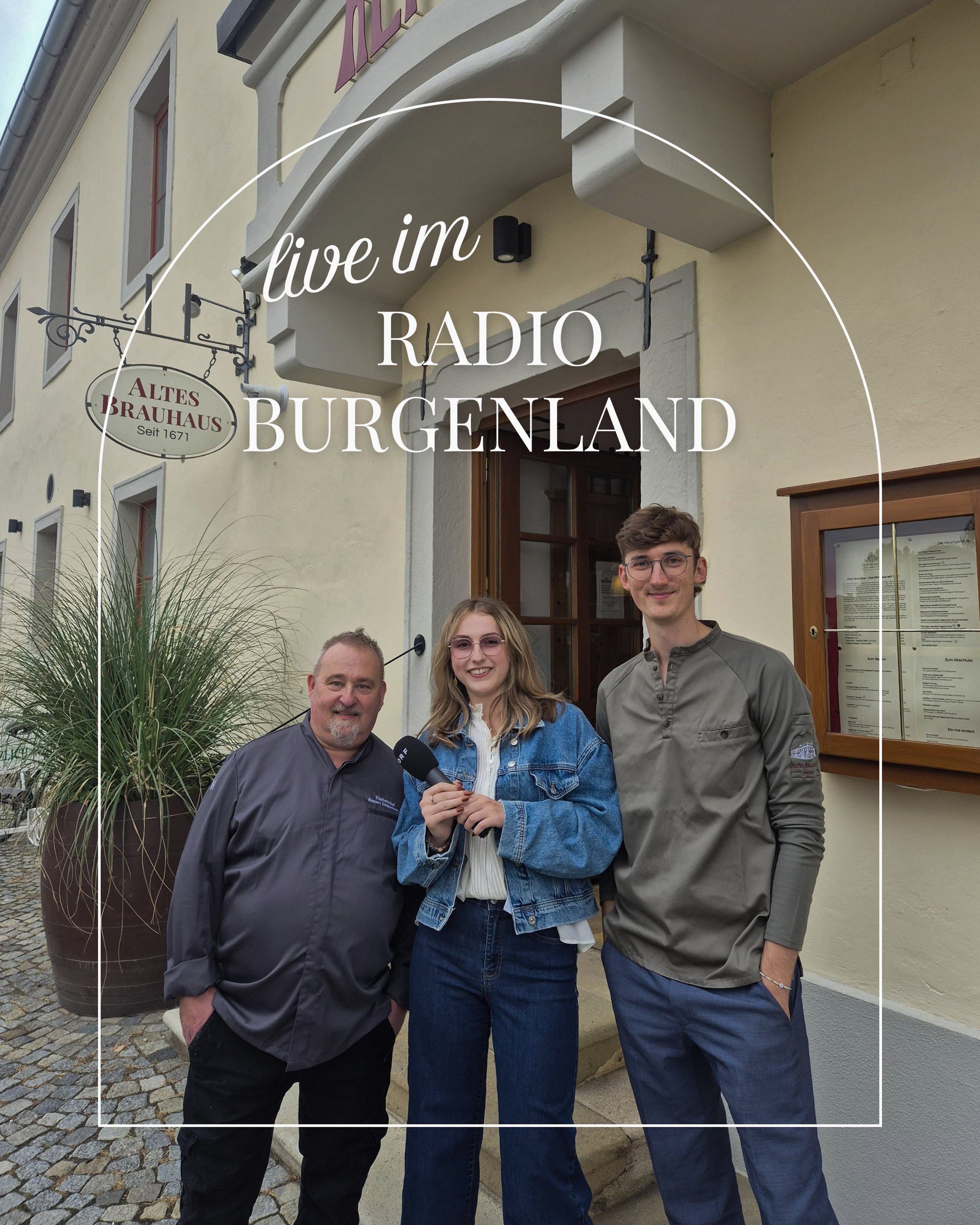 Heute war Radio Burgenland zu Gast im Alten Brauhaus. 🎙️

Philipp und Rupert haben sich den Fragen des Radio-Burgenland-Teams gestellt und dabei &uuml;ber die Sterz- und Strudelwochen gesprochen.

Bis 20. September widmen sich im Burgenland 32 Wirts