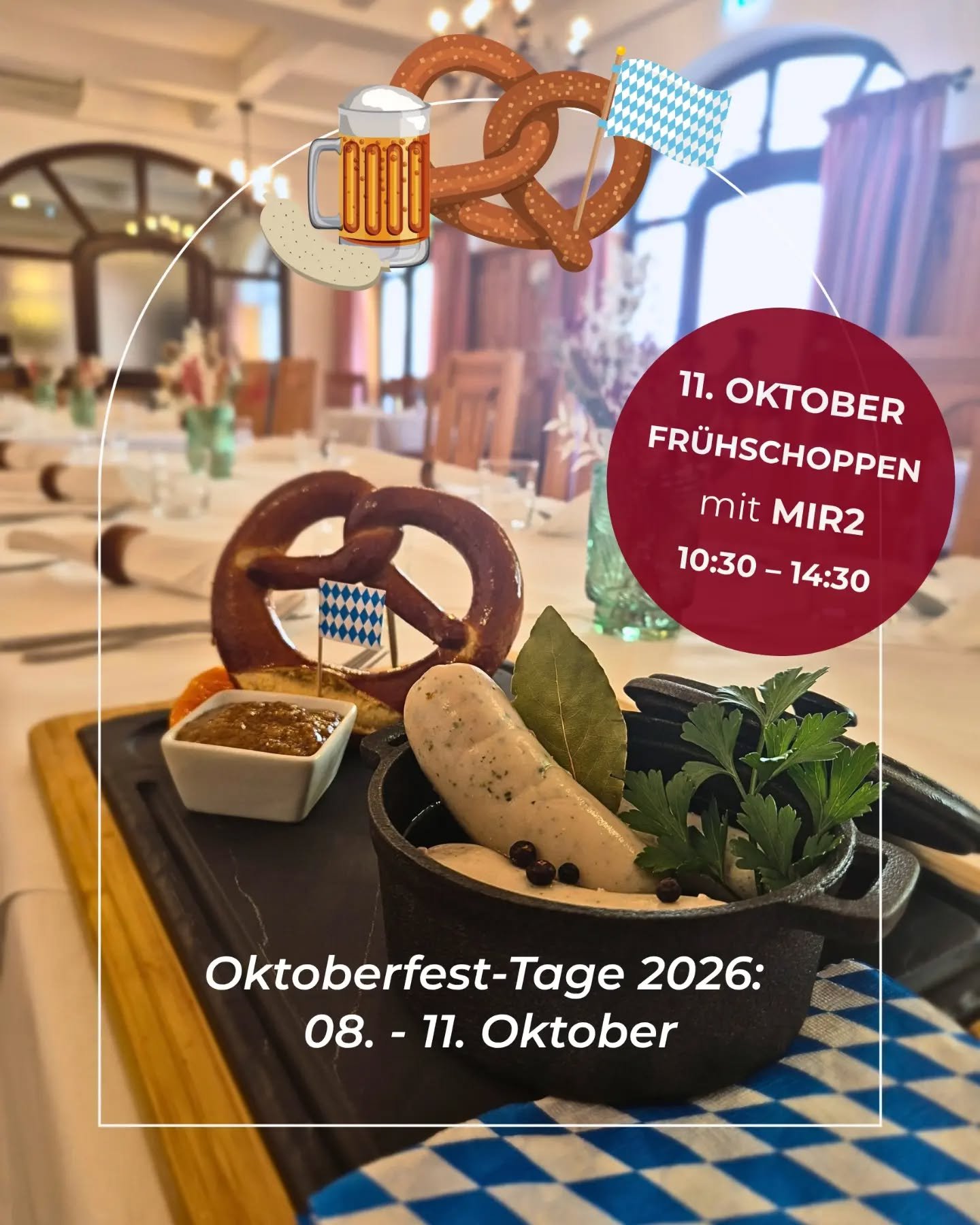O&rsquo;zapft is &ndash; unsere Oktoberfesttage sind gestartet! 🍻🥨

Heute war es endlich so weit! Die Oktoberfesttage im Alten Brauhaus haben begonnen und schon die ersten Wei&szlig;w&uuml;rste, Brezen, Leberk&auml;se und weitere Oktoberfest-Schman
