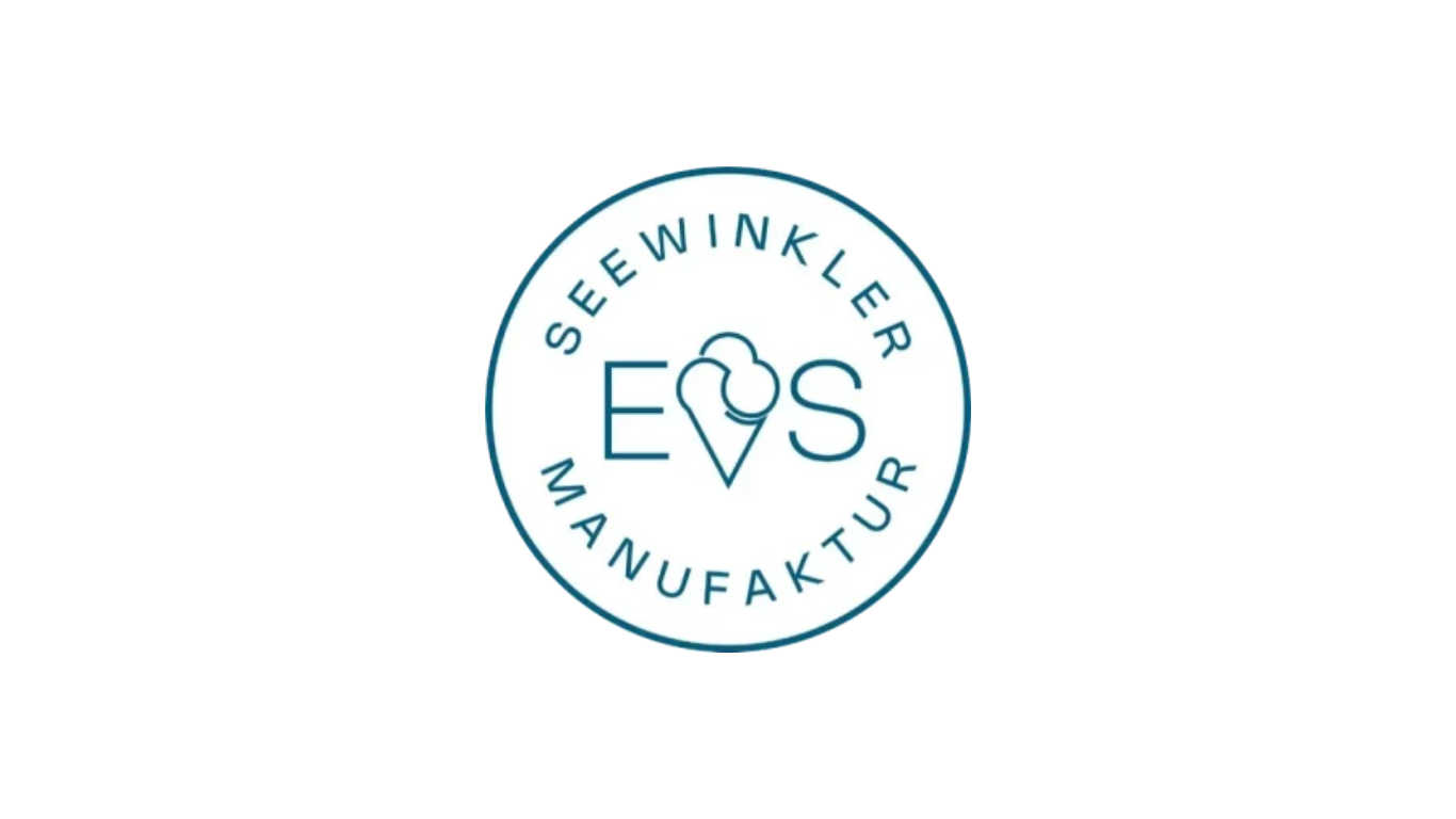 Logo mit Text 'Seewinkler Manufaktur' und einem Eistüten-Symbol in der Mitte.