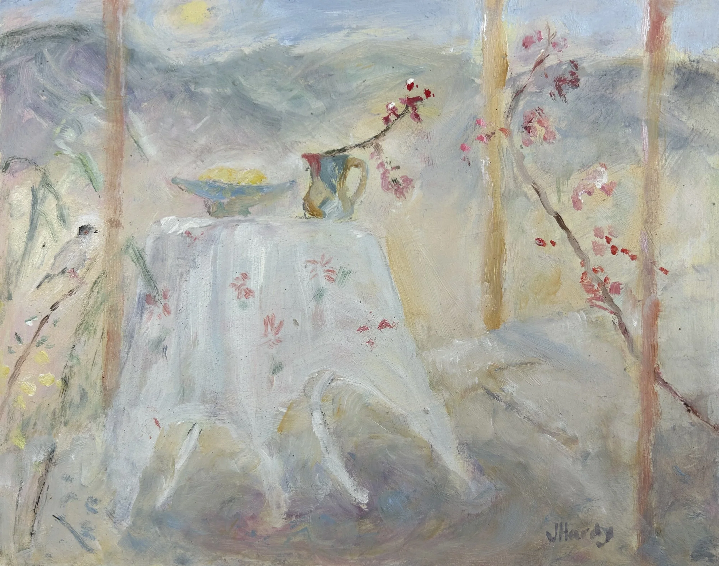 Lemons in the sun. Oil on board.