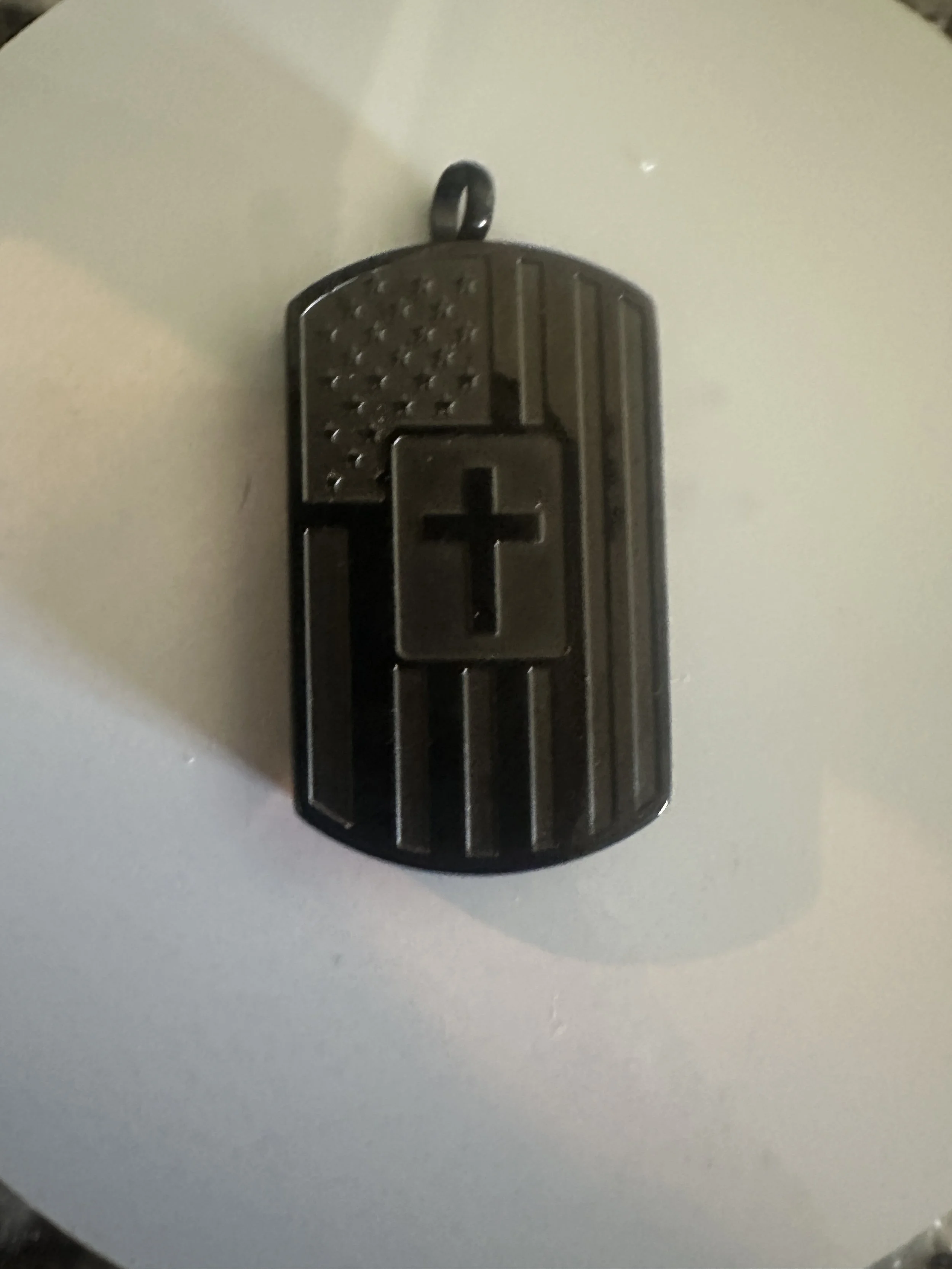 Black Dog Tag Style w/Flag