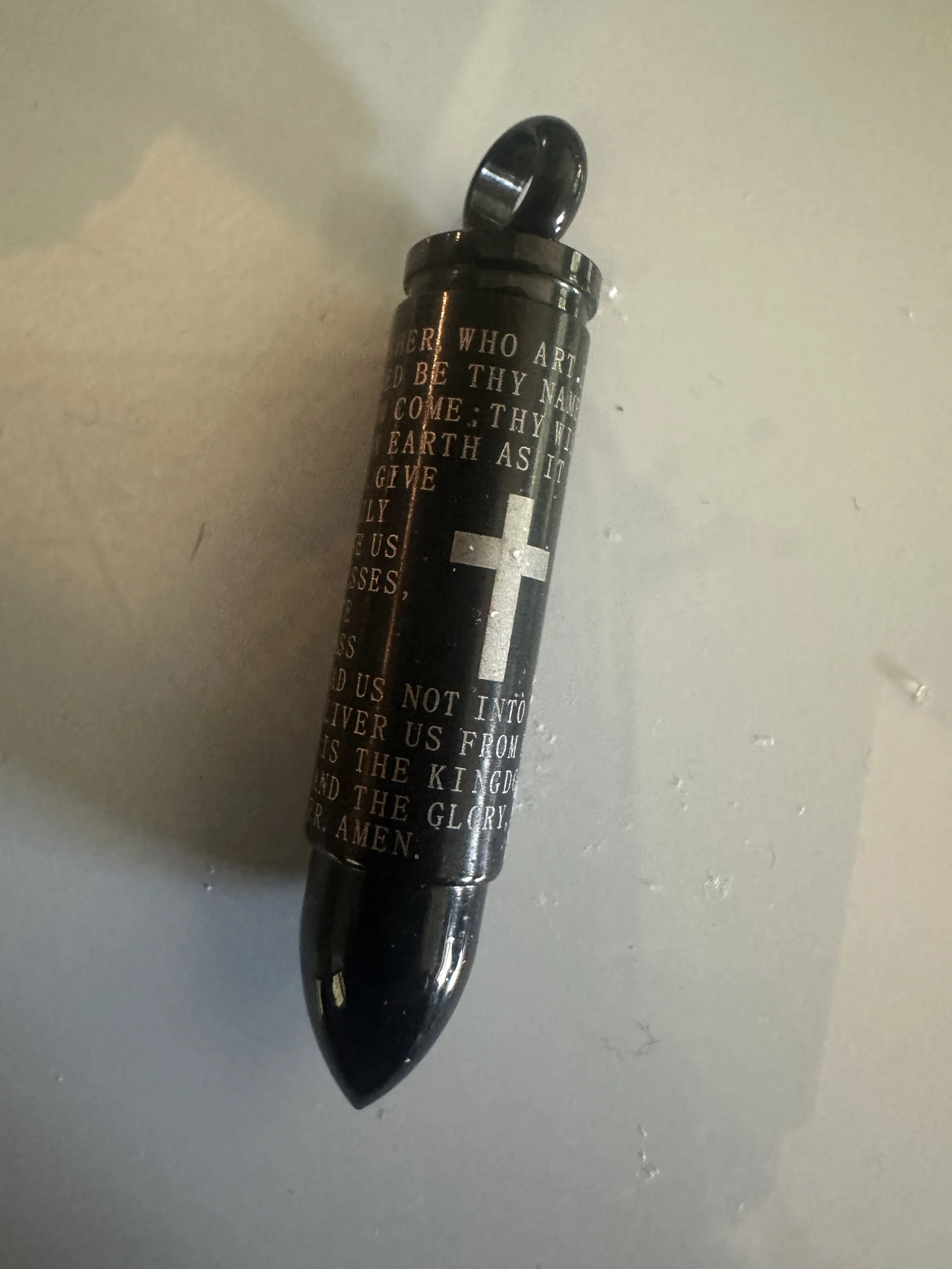 Black Bullet w/Cross and Lord's Prayer