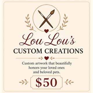 Forever Near custom wind sail hand-painted by LouLou, creating one-of-a-kind artwork inspired by your loved one, pet, or special memory for $50.