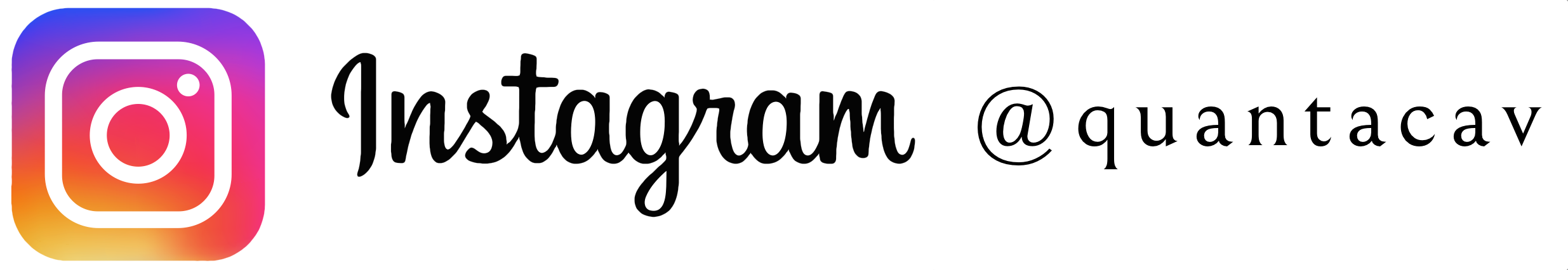 Logo d'Instagram avec le texte '@quantacav'