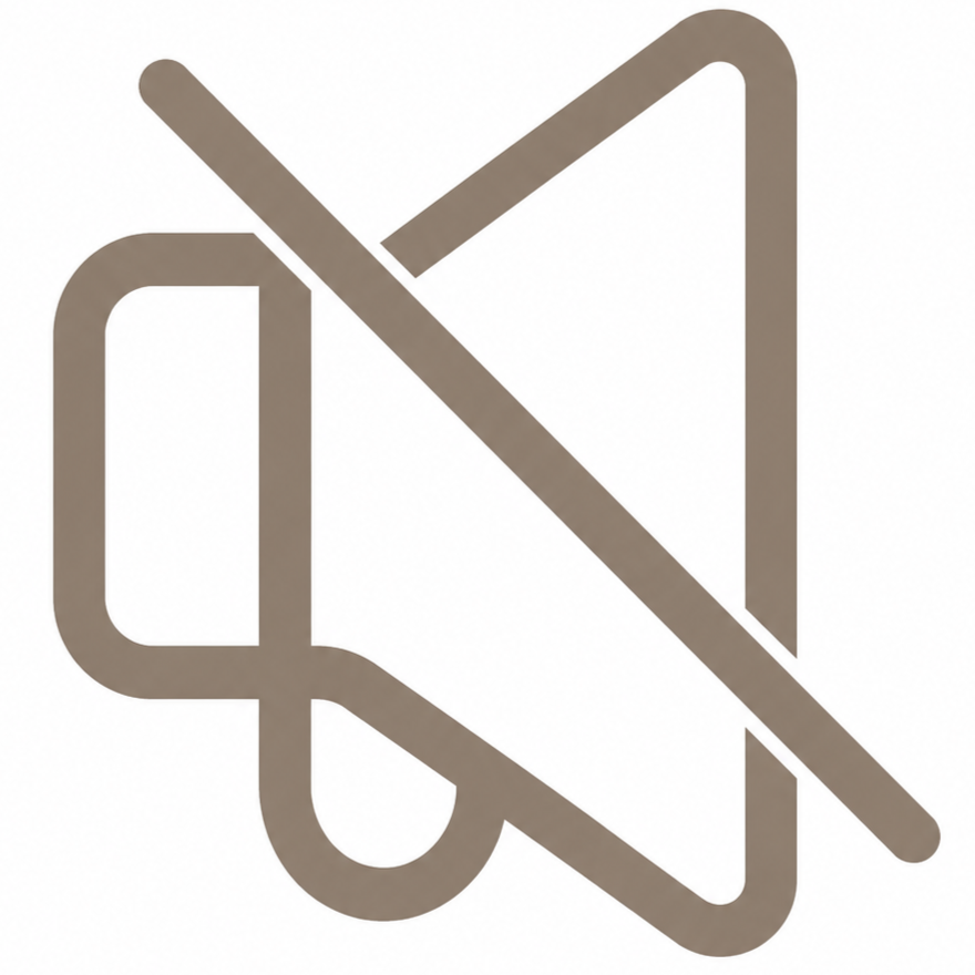 Symbol für kein Telefon, kein Ton oder kein Lautsprecher.