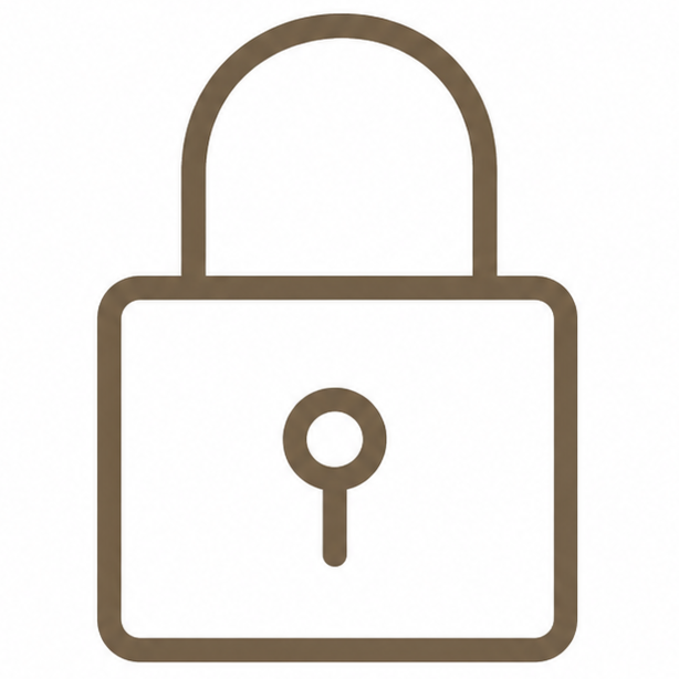 Symbol eines Schlosses, das Verschlüsselung oder Sicherheit darstellt.