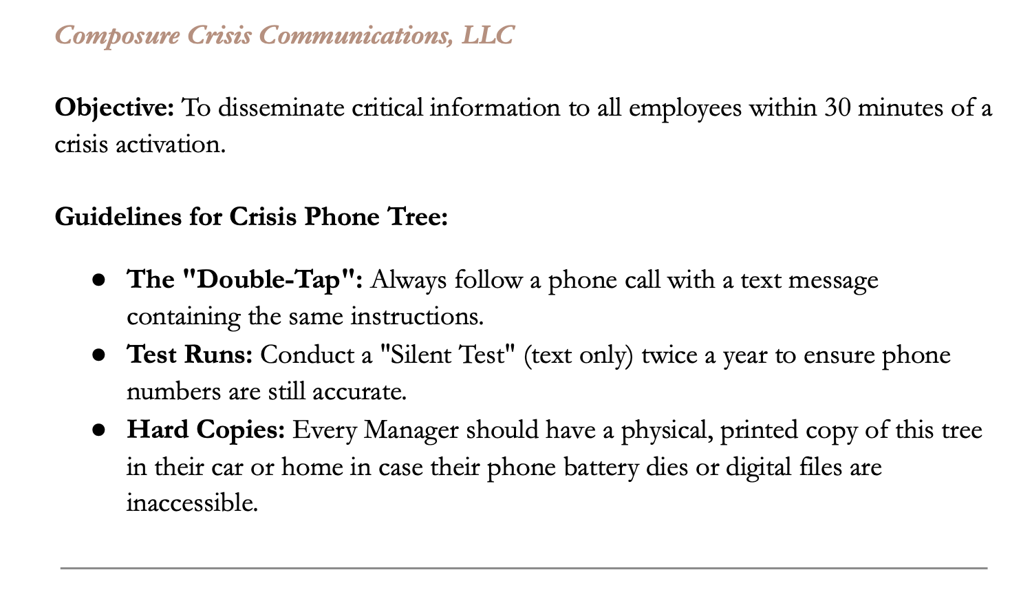 Crisis Phone Tree Template