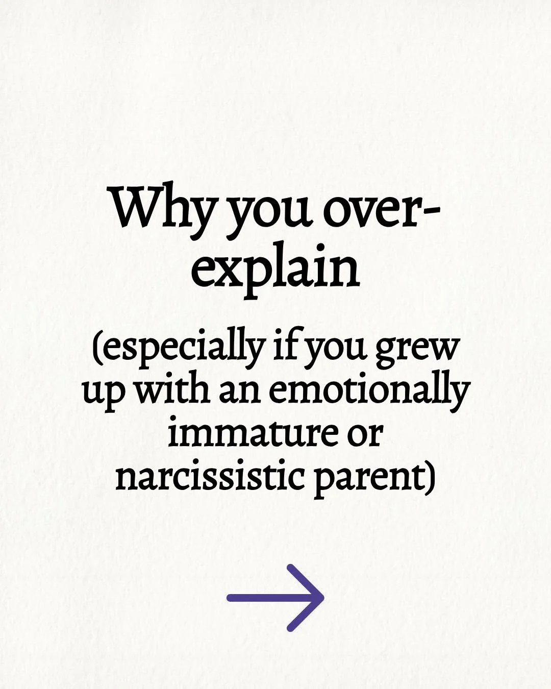 If you grew up with an emotionally immature or narcissistic parent, over-explaining can become a survival skill.
Symptom: you justify your needs, rehearse your &ldquo;no&rdquo;, then feel guilty anyway.
Desire: to set boundaries with steadiness, with