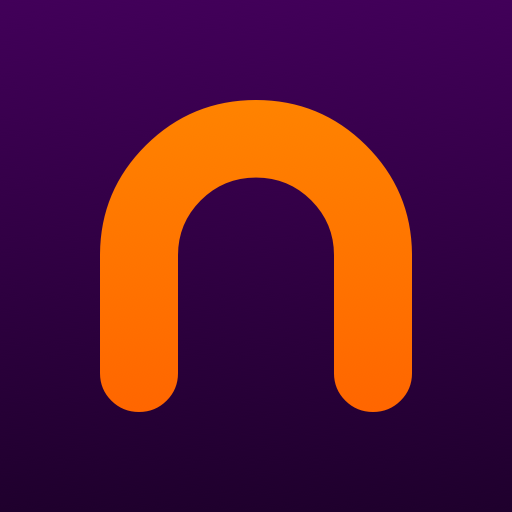 Orange neon 'n' logo on a dark purple background. Noodoe EV Charging.