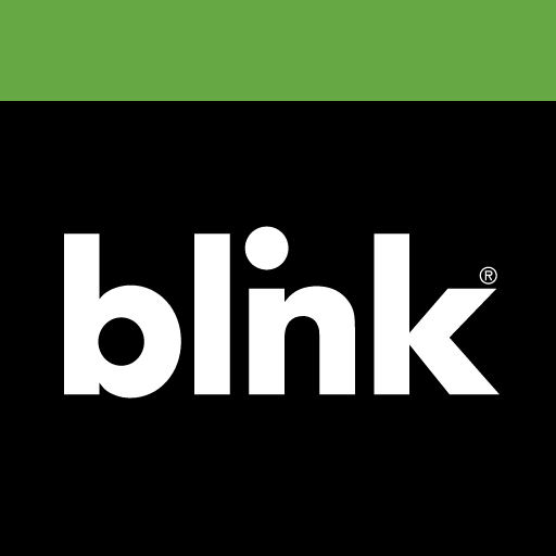 The Blink logo with a black background, white text, and green top border.